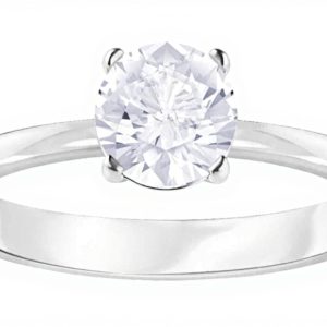 Anello Swarovski Attract Rotondo Bianco placcato rodio