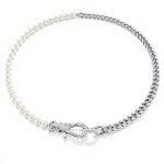 Collana Swarovski Dextera perle bianche placcato rodio