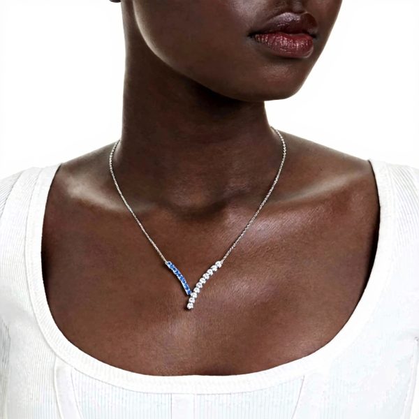 Swarovski Matrix Ciondolo Blu Zirconi Donne Gioielli