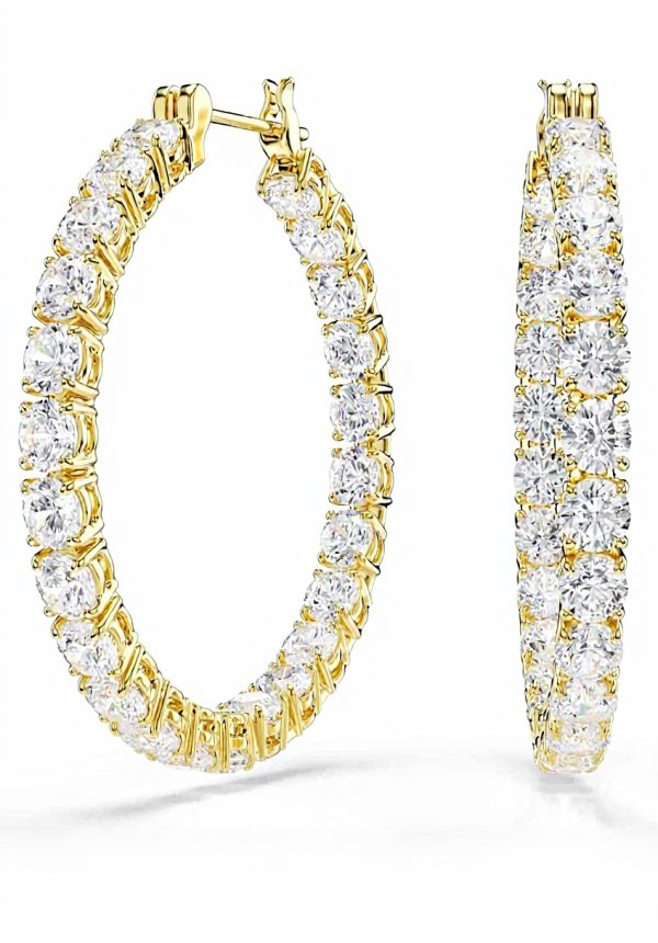 Orecchini a cerchio Swarovski Matrix cristalli oro donna