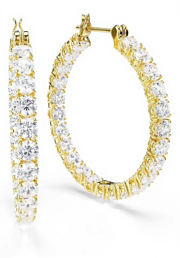 Orecchini a cerchio Swarovski Matrix cristalli oro donna