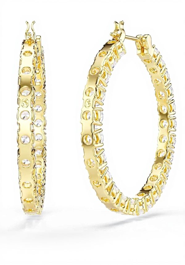 Orecchini a cerchio Swarovski Matrix cristalli oro donna