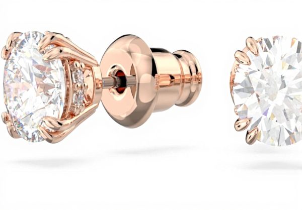 Orecchini Swarovski Constella lobo bianchi oro rosa donna