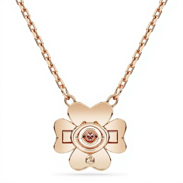 Pendente Quadrifoglio Swarovski oro rosa ciondolo donna