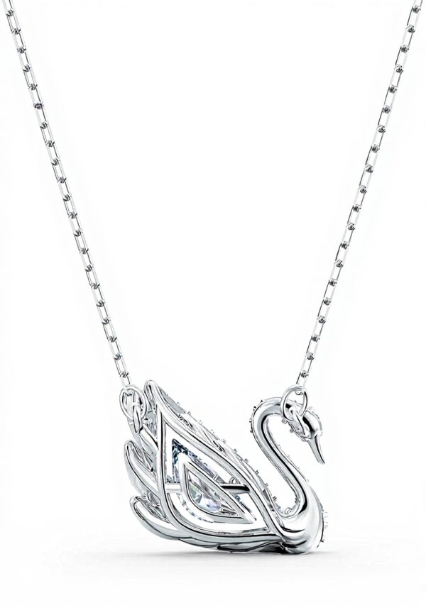 Collana Swarovski Dancing Swan donna zirconia white metallo