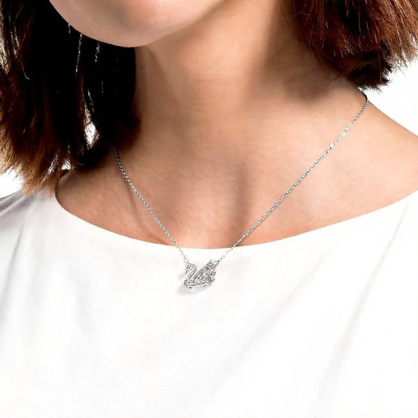 Collana Swarovski Dancing Swan donna zirconia white metallo
