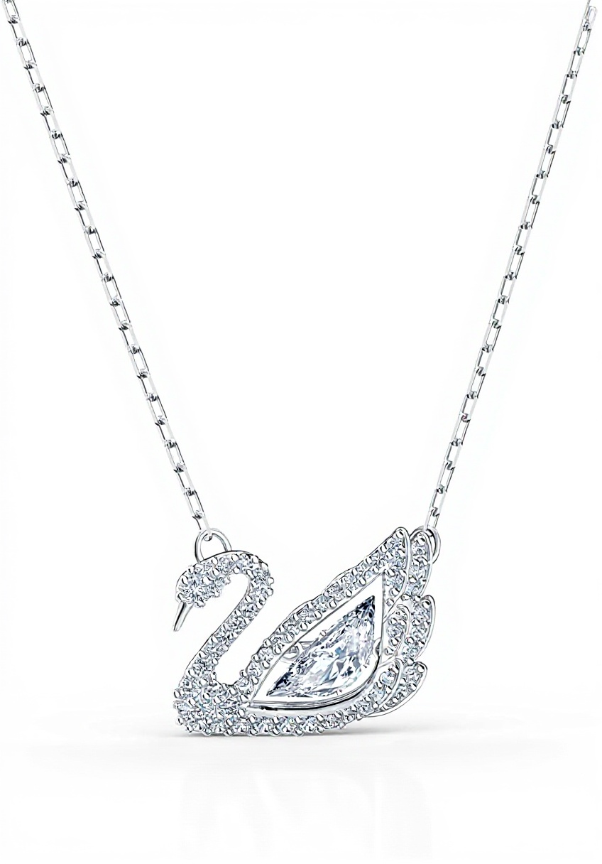 Collana Swarovski Dancing Swan donna zirconia white metallo