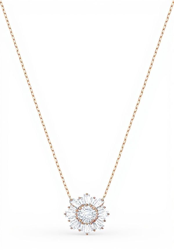 Swarovski Sunshine Pendant Necklace Gold Plated Womens