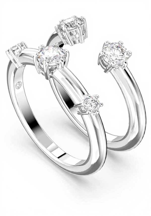 Swarovski Constella Cocktail Ring White Zirconia Rhodium