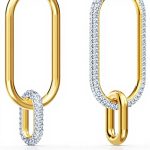 Orecchini a cerchio Swarovski Dextera bianco cristalli pavé