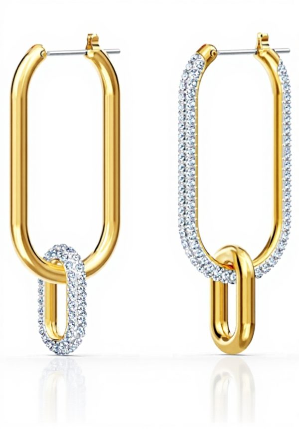 Orecchini a cerchio Swarovski Dextera bianco cristalli pavé