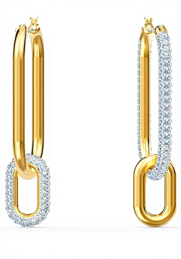 Orecchini a cerchio Swarovski Dextera bianco cristalli pavé