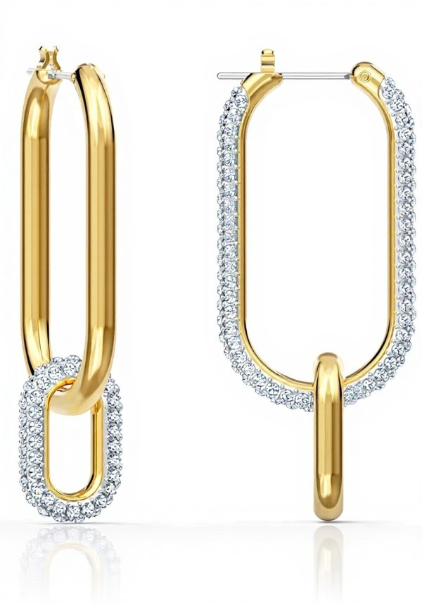 Orecchini a cerchio Swarovski Dextera bianco cristalli pavé