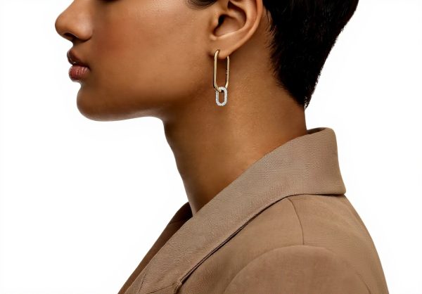 Orecchini a cerchio Swarovski Dextera bianco cristalli pavé