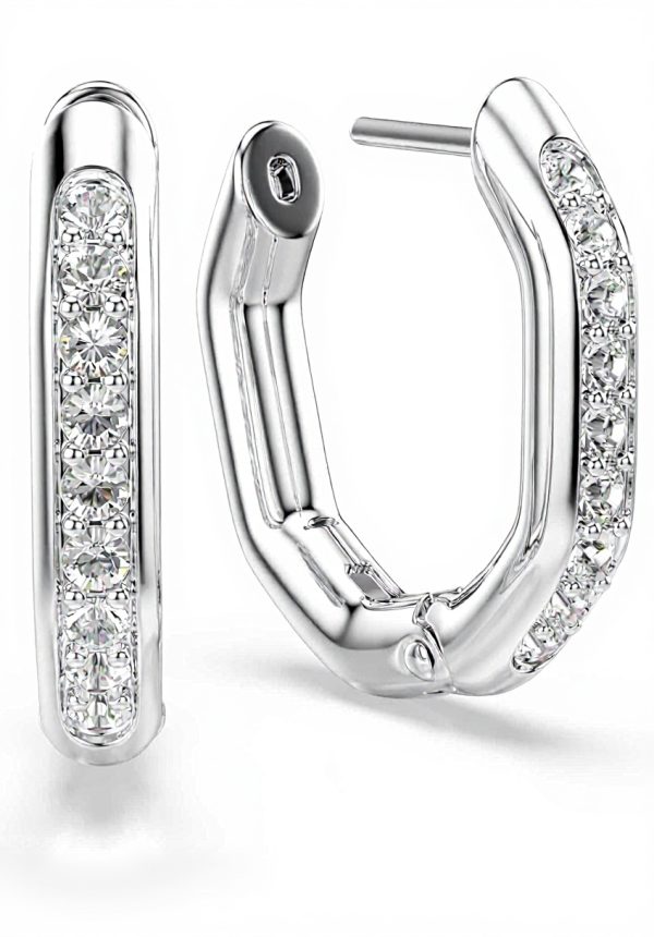 Swarovski Dextera Octagon Earrings Rhodium Plated Women