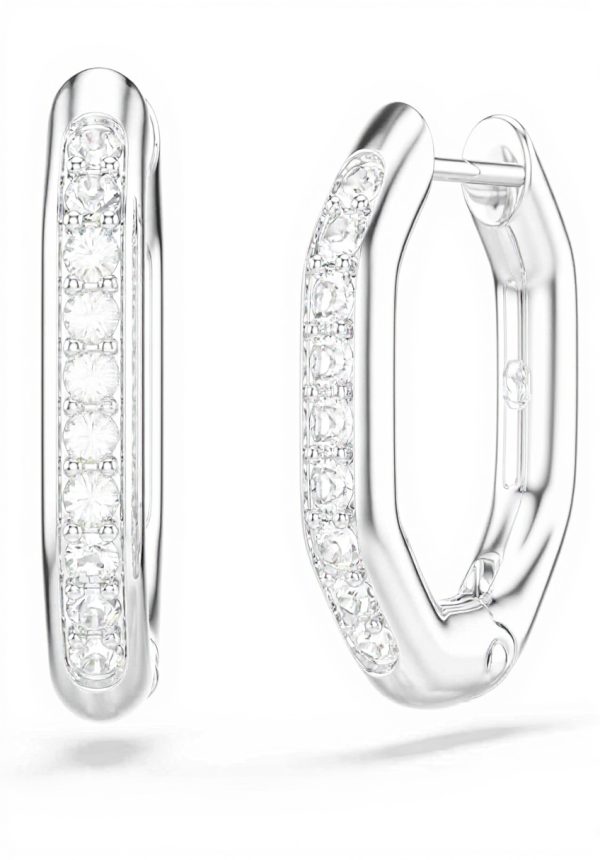 Swarovski Dextera Octagon Earrings Rhodium Plated Women