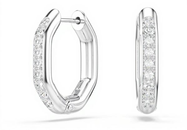 Swarovski Dextera Octagon Earrings Rhodium Plated Women