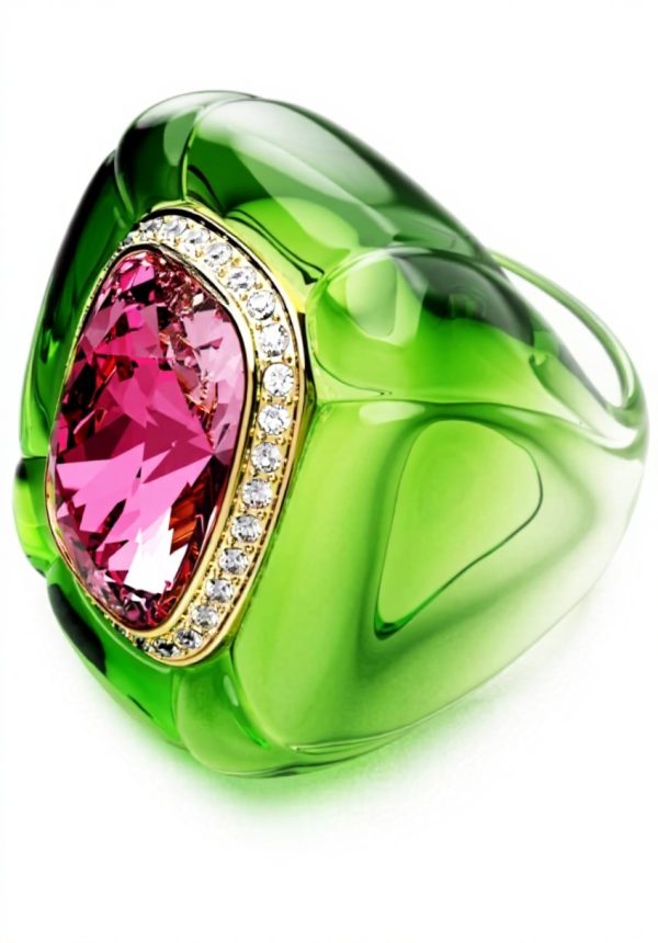 Swarovski Dulcis Cocktail Ring Cushion Cut Pave Multicolor