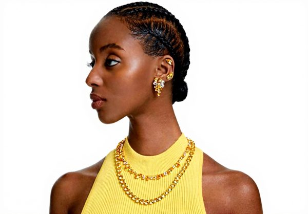 Swarovski Gema Collana Gioielli Cristalli Giallo Oro Donna