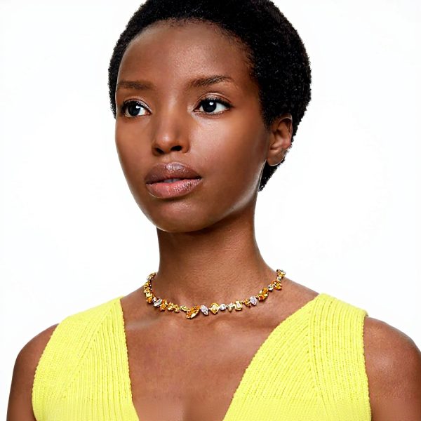 Swarovski Gema Collana Gioielli Cristalli Giallo Oro Donna