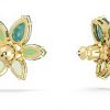 Swarovski Gema Orecchini Cristalli Verdi Design Floreale