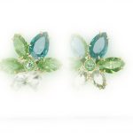 Swarovski Gema Orecchini Cristalli Verdi Design Floreale