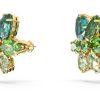 Swarovski Gema Orecchini Cristalli Verdi Design Floreale