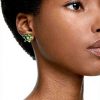 Swarovski Gema Orecchini Cristalli Verdi Design Floreale