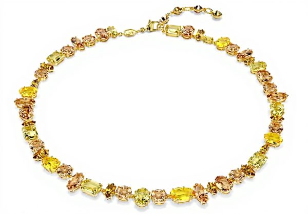 Swarovski Gema Gold Tennis Necklace Women Jewelry
