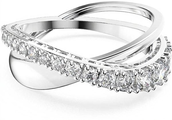 Swarovski Hyperbola Ring Women Rhodium Plated White Stones