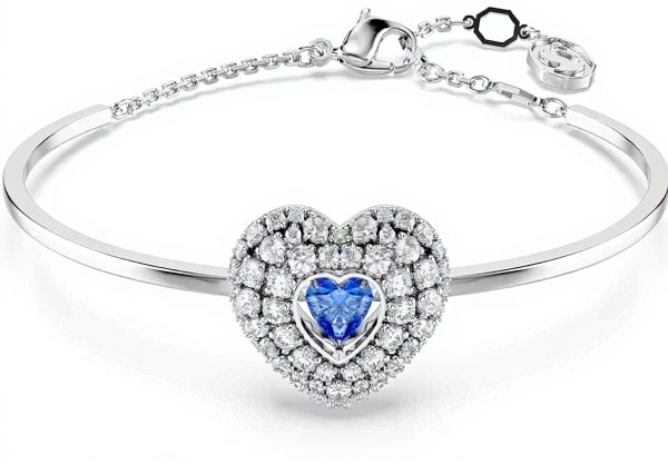 Swarovski Hyperbola Bracelet Rhodium Plated Blue Heart
