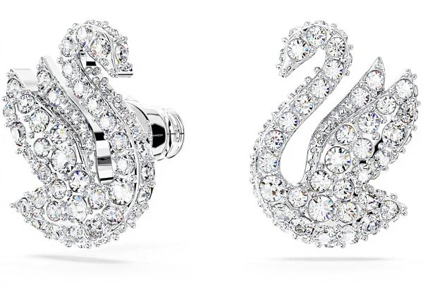 Swarovski Cigno bracciale rigido placcato rodio bianco