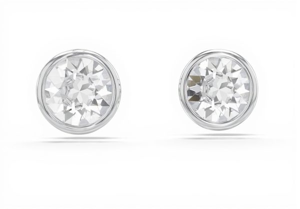 Swarovski Imber Round Earrings Rhodium Plated Crystal