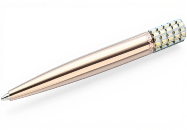 Swarovski Lucent Ballpoint Pen Yellow Crystals Gold Plated