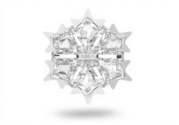 Swarovski Snowflake Earrings Rhodium Plated Women Jewelry