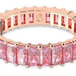 Swarovski Matrix Ring Women Rose Gold Plated Baguette