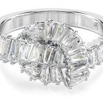 Swarovski Matrix Anello Baguette Nodo Rodio Donna Gioielli