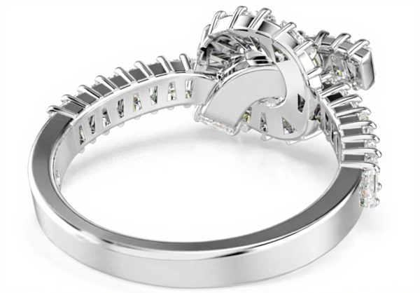 Swarovski Matrix Anello Baguette Nodo Rodio Donna Gioielli