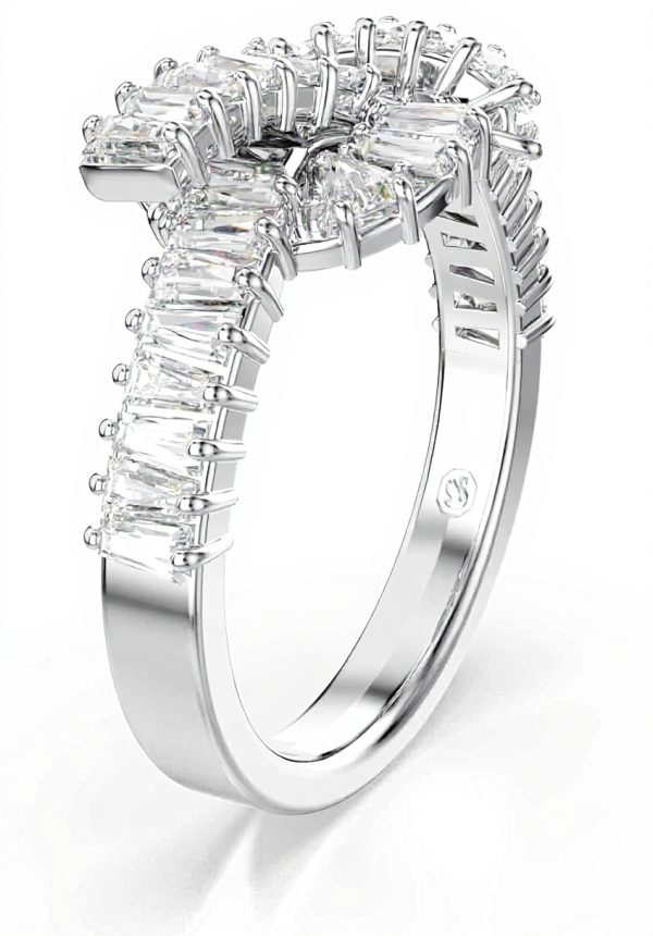 Swarovski Matrix Anello Baguette Nodo Rodio Donna Gioielli