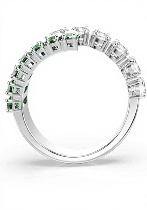 Swarovski Matrix Ring Green Zirconia Rhodium Plated Womens