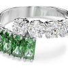 Swarovski Matrix Ring Green Zirconia Rhodium Plated Womens