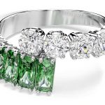 Swarovski Matrix Ring Green Zirconia Rhodium Plated Womens