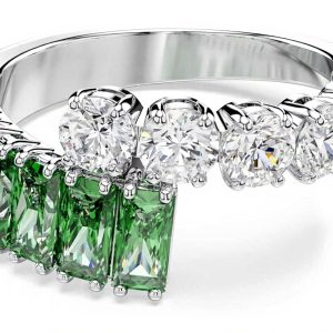 Swarovski Matrix Ring Green Zirconia Rhodium Plated Womens