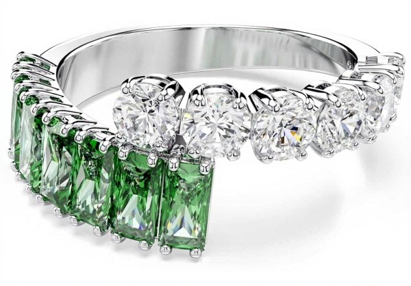 Swarovski Matrix Ring Green Zirconia Rhodium Plated Womens