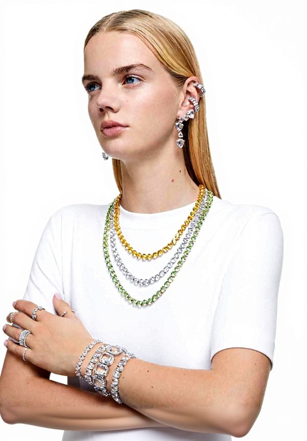 Swarovski Matrix Clip Earrings Rhodium Plated Crystals