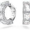 Swarovski Matrix Clip Earrings Rhodium Plated Crystals