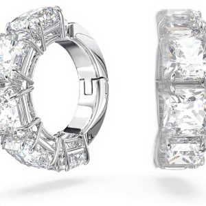Swarovski Matrix Clip Earrings Rhodium Plated Crystals