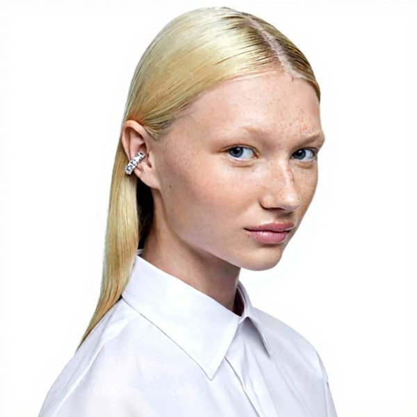 Swarovski Matrix Clip Earrings Rhodium Plated Crystals