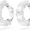 Swarovski Matrix Clip Earrings Rhodium Plated Crystals