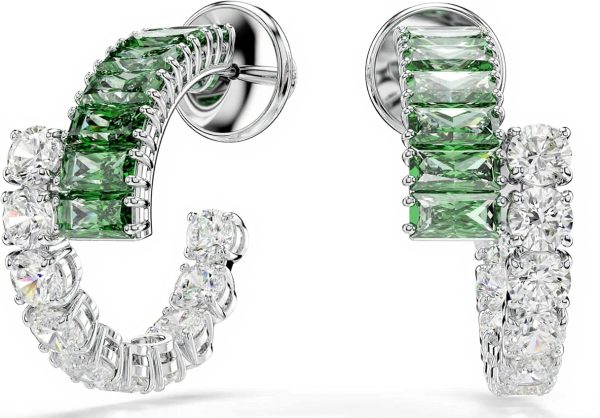 Swarovski Matrix Earrings Mixed Cut Zirconia Rhodium Plated